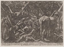 Plate 14: Gideon Terrorizing the Enemy Camp, from 'The Battles of the Old Tes..., ca. 1590-ca. 1610. Creator: Antonio Tempesta.