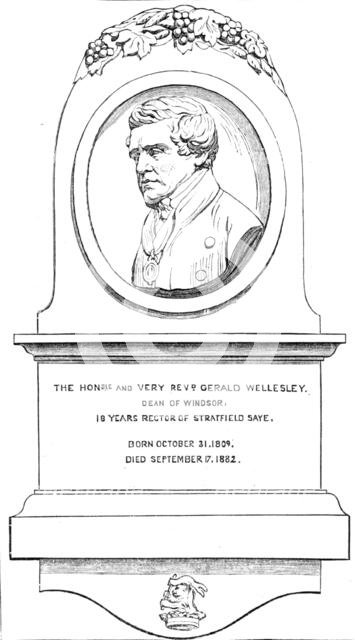 Monument to the late Dean of Windsor in Strathfieldsaye Church, 1883. Creator: Unknown.