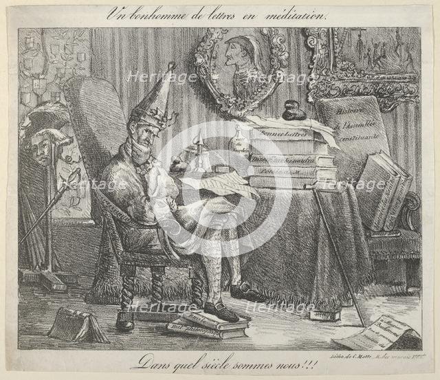 A Literary Fellow Meditating, 1821., 1821. Creator: Eugene Delacroix.