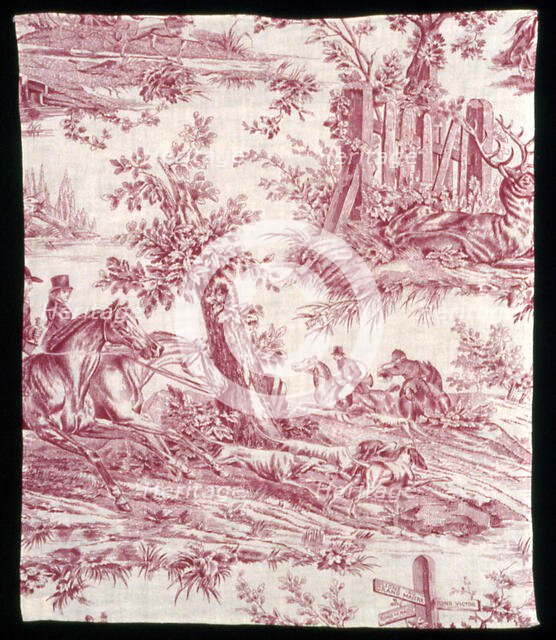 La Route de Jouy (The Road to Jouy) (Furnishing Fabric), France, 1825/35. Creator: Oberkampf Manufactory.
