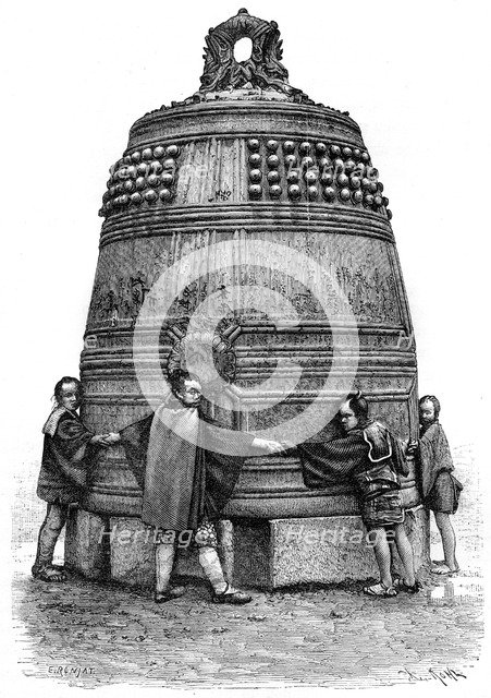 A bell from the Shiba quarter, Tokyo, Japan, 1895.Artist: Armand Kohl