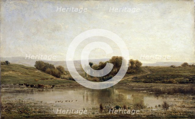 'A Pond', 1858.  Artist: Charles François Daubigny