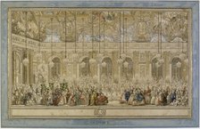 Decoration of the Hall of Mirrors in Versailles, on the occasion of the marriage of the Dauphin, on 