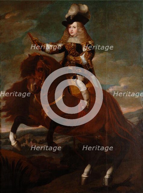 Equestrian Portrait of Charles II of Spain, 1671. Creator: Herrera Barnuevo, Sebastian de (1619-1671).