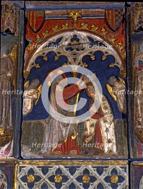 Coronation of the Virgin', detail of the 'Altarpiece of the Virgin of the Ascension', polichromed…