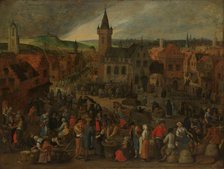 Market Day in a Flemish Town, 1600-1647. Creator: Sebastian Vrancx.