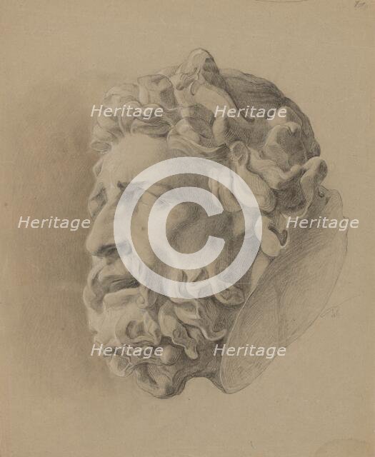 Study of a man with a beard based on a plaster cast, around 1848. Creator: Friedrich Carl von Scheidlin.