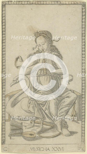 Music, plate 26 from Arts and Sciences, c.1465. Creator: Unknown.