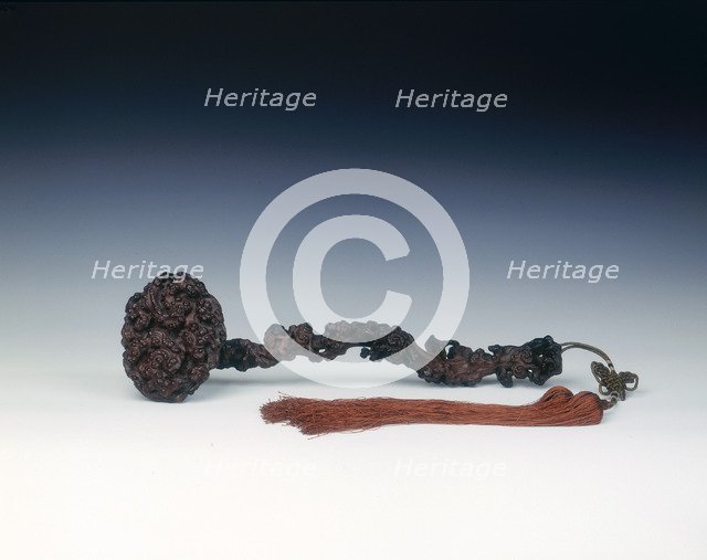 Jichimu wood ruyi sceptre, Qing dynasty, China, early 18th century. Artist: Unknown