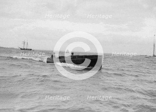 Motor launch 'Nitsu' under way, 1912. Creator: Kirk & Sons of Cowes.