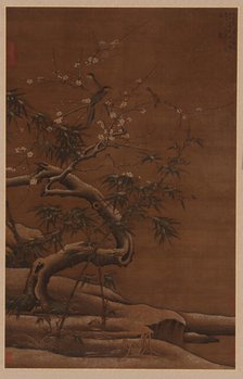 Birds, Plum Blossoms, and Bamboo in Winter, 16th century. Creator: Unknown.