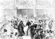 The Penny Postage Jubilee Celebration at Guildhall: the Lord Mayor receiving visitors..., 1890. Creator: P Naumann.