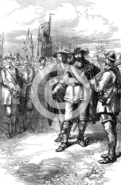 Commissioners landing at Boston, 17th century (c1880). Artist: Unknown