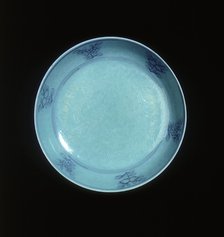Plate with overglaze turquoise foliated dragons, Wanli period, Ming dynasty, China, 1572-1620. Artist: Unknown