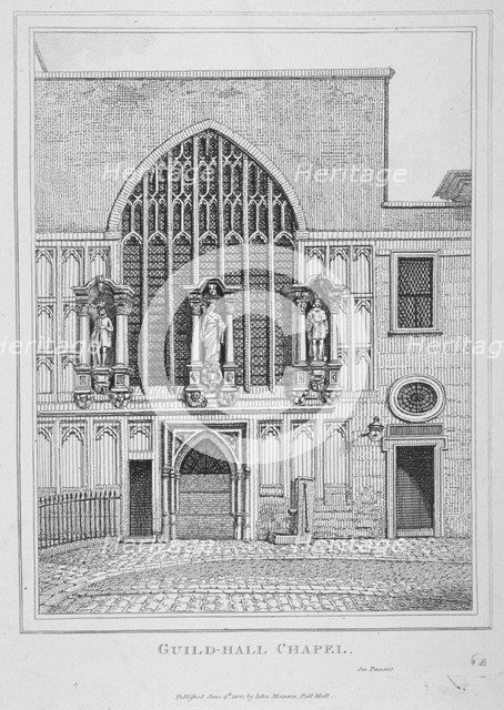 Guildhall Chapel, City of London, 1800. Artist: Anon