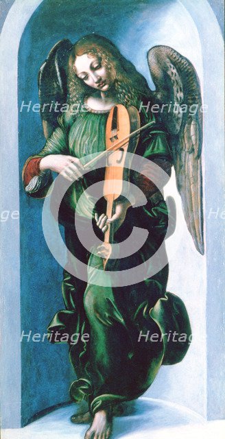 'An Angel in Green with a Vielle', c1500. Artist: Leonardo da Vinci