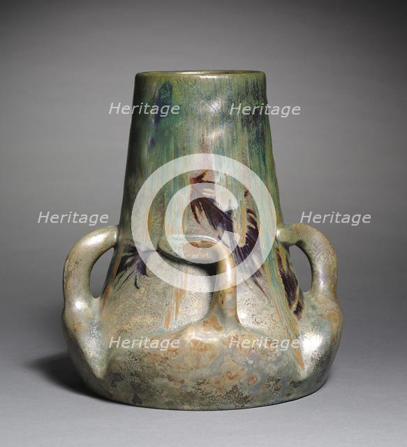 Vase, c. 1890. Creator: Lucien Lévy-Dhurmer (French, 1865-1953); Factory of Clément Massier (French).