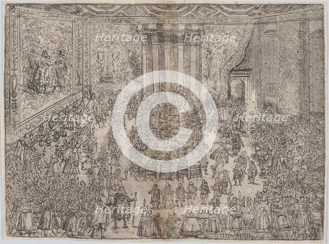 The Princely Meal (Die Fürstliche Mahlzeit), from a series depicting the wedding of Wolfga..., 1614. Creator: Unknown.