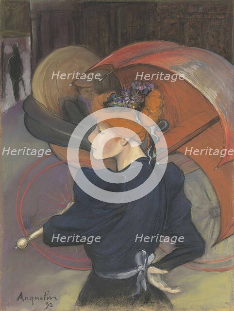 Woman with umbrella, 1890. Creator: Anquetin, Louis (1861-1932).