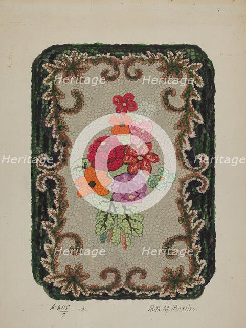 Hooked Rug, c. 1936. Creator: Ruth M. Barnes.