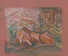 Dog in the forest, around 1937. Creator: Arnold Peter Weisz-Kubincan.