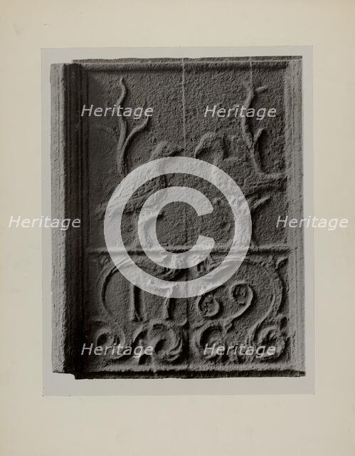 Pa. German Stove Plate, c. 1942. Creator: Charles Von Urban.