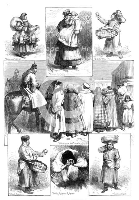 Sketches in St. Petersburg during the Royal Marriage Festivities, by our special artist, 1874. Creator: Unknown.