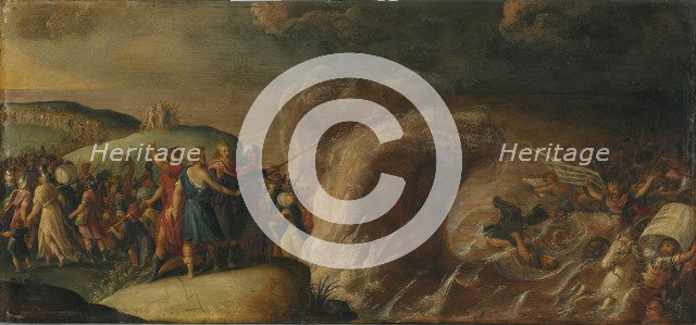 The Israelites crossing of the Red Sea.