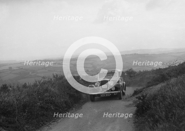 Railton saloon competing in the MCC Torquay Rally, 1938. Artist: Bill Brunell.