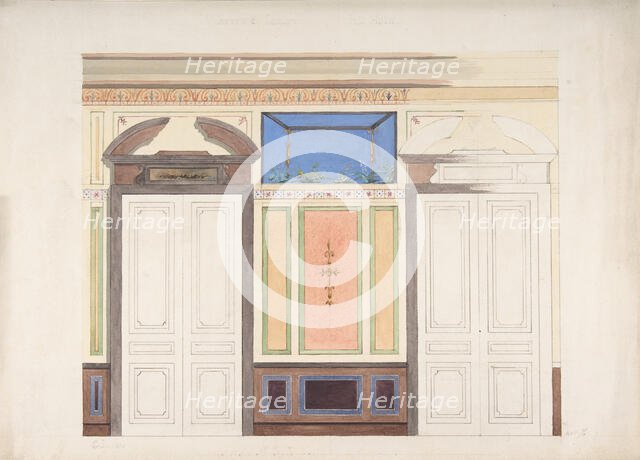 Design for Wall Elevation, Hôtel Candamo, 1873. Creators: Jules-Edmond-Charles Lachaise, Eugène-Pierre Gourdet.