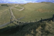 Hadrian's Wall and Cawfields milecastle, Northumberland, 1996. Artist: J Richards