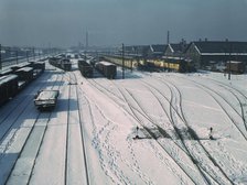 One of the yards of the Chicago and Northwestern Railroad, Chicago, Ill., 1942. Creator: Jack Delano.