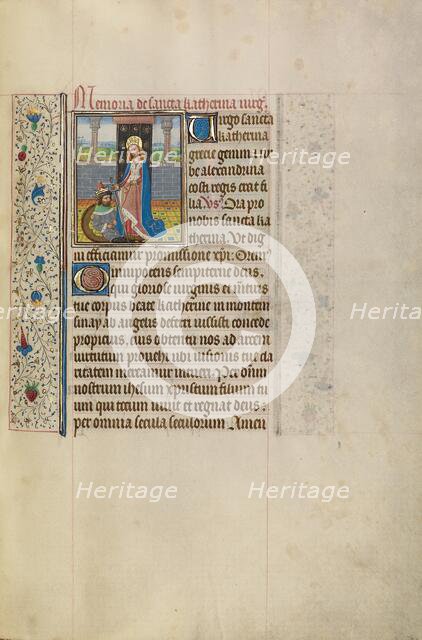 Saint Catherine; Arenberg Hours, early 1460s. Creator: Workshop of Willem Vrelant.