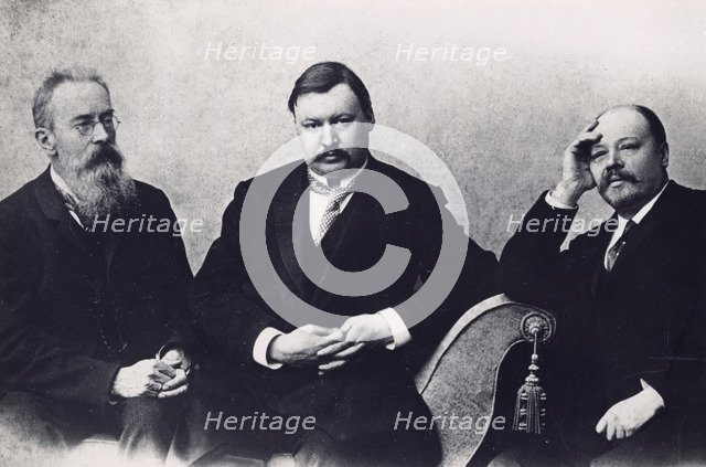 Three Russian composers, 1905. Artist: Unknown