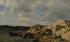 Beach landscape from the Bohuslän archipelago, 1875. Creator: Berndt Lindholm.