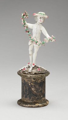 Man Holding a Garland, France, 1750/99. Creator: Verres de Nevers.