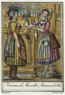 Costumes de Différent Pays, 'Artisanne de Marseille/ Artisanne d'Arles', c1797. Creator: Jacques Grasset de Saint-Sauveur.