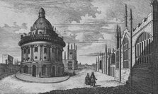 'St. Mary's Church & Radcliffe Library at Oxford', c18th century. Artist: Unknown.