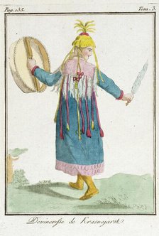 Costume Plate (Devineresse de Krasnajarsk), late 18th to early 19th century. Creator: Jacques Grasset de Saint-Sauveur.