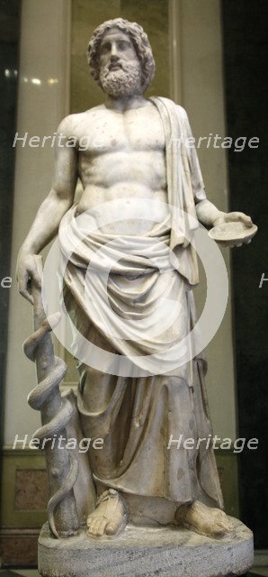 Statue of Asklepios, Greek God of Healing, early 2nd century. Artist: Unknown