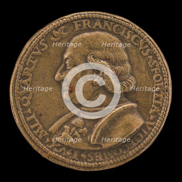 Francesco I Sforza, 1401-1466, 4th Duke of Milan 1450 [obverse], c. 1488. Creator: Cristoforo Foppa.