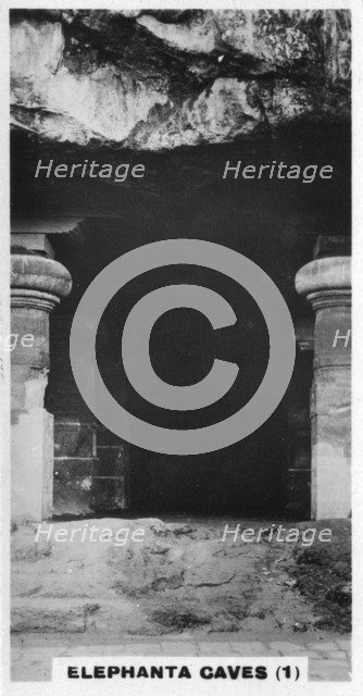 Elephanta Caves, Bombay, India, c1925. Artist: Unknown