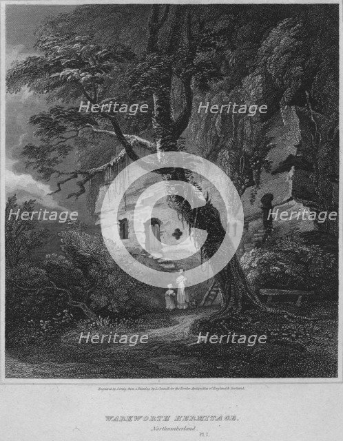 'Warkworth Hermitage, Northumberland', 1814. Artist: John Greig.