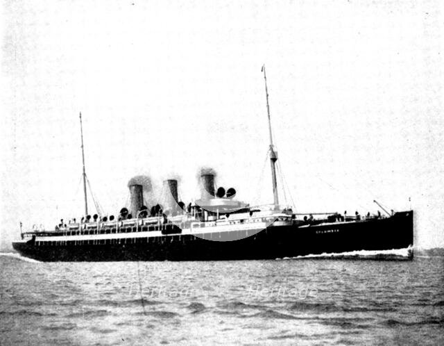 The Spanish-American War: Spanish war-ships - Columbia, Hamburg-American liner, 1898. Creator: Symonds & Co.