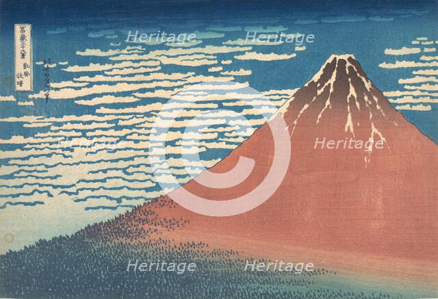 South Wind, Clear Sky (Gaifu kaisei), also known as Red Fuji, from the series Thirt..., ca. 1830-32. Creator: Hokusai.