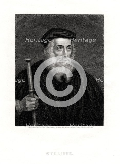 John Wycliffe, English theologian, 19th century. Artist: J Posselwhite