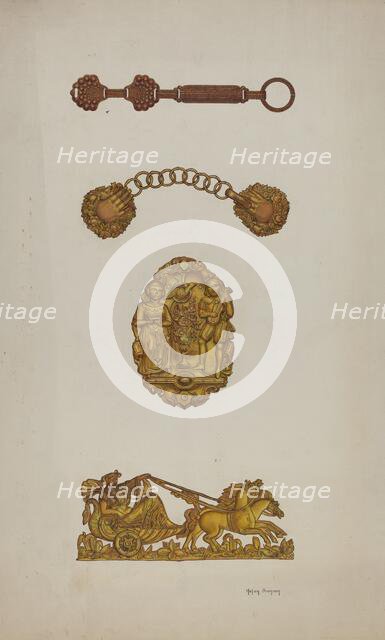 Tie-back, c. 1939. Creator: Helen Bronson.