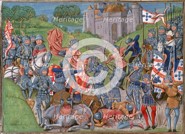 Portuguese and English defeat French vanguard of the King of Castille, c1415-c1500. Creator: Unknown.