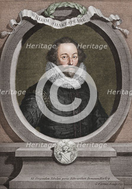 William Shakespeare (1564-1616), English poet and playwright, 1721, (1913). Artist: George Vertue.