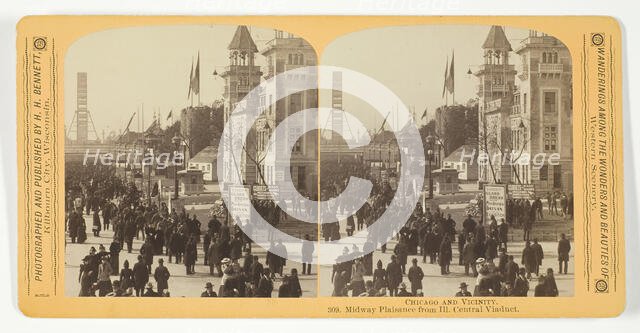 Midway Plaisance from Ill. Central Viaduct, 1887/93. Creator: Henry Hamilton Bennett.